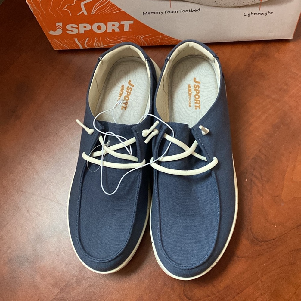 (CLEAR OUT PRICE!!!)Jsport  Women's Light Weight Slip-On Canvas Shoe (BLUE ) - Picture 4 of 7